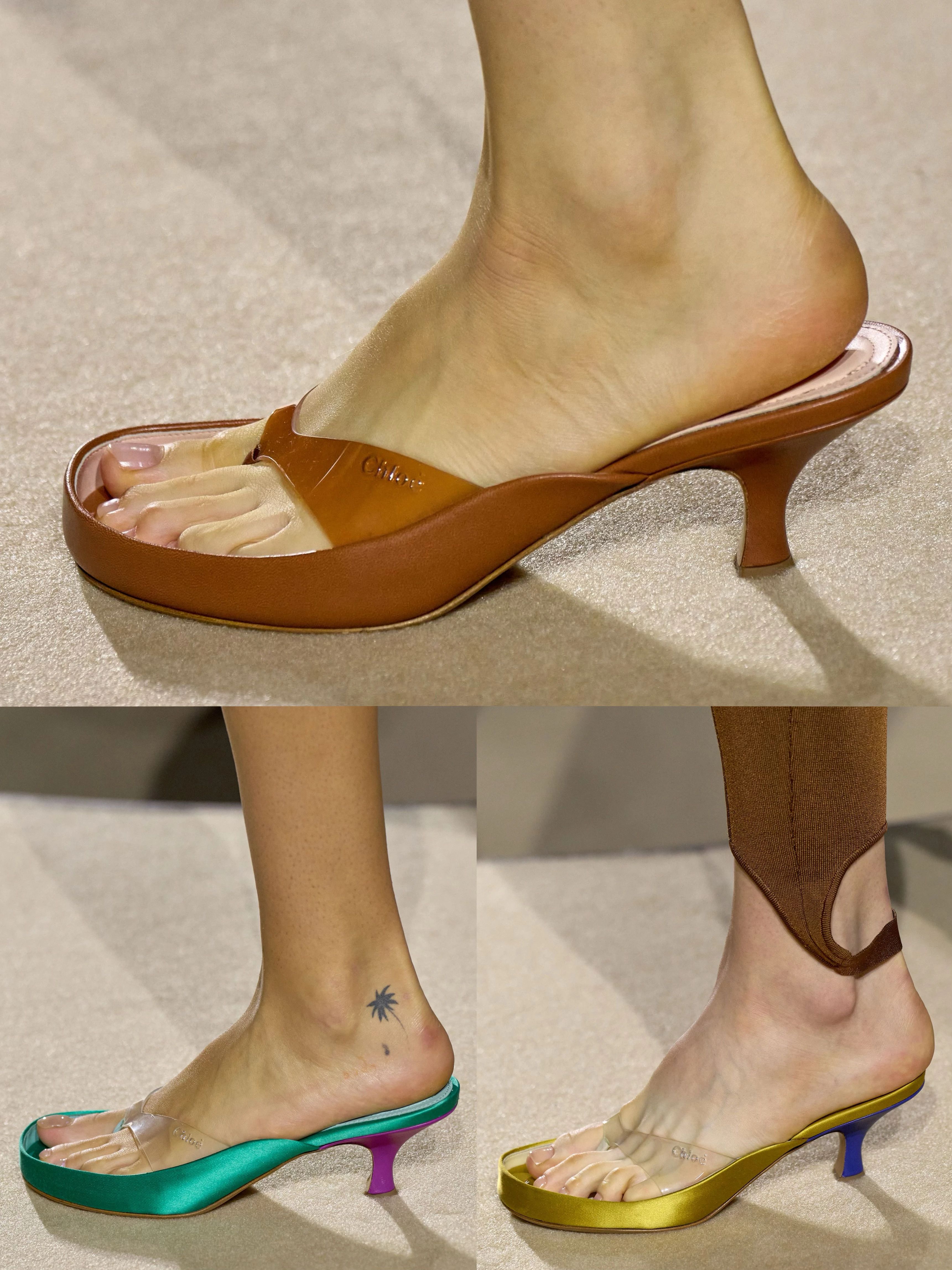 南瓜香精色 淡金色 云雀色 无帮 皮革  - VALI鞋履AI设计主图