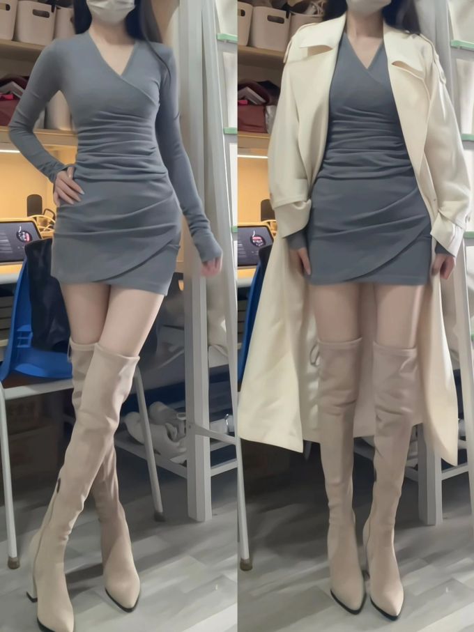 风衣 A型 翻驳领 中长袖 基础袖 湍流色 浅阴灰 烤腰果 基础扣饰