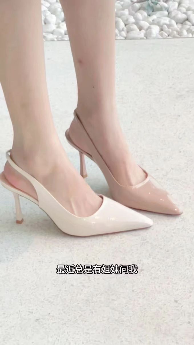 高跟 细跟 轻粉色 微粉 晨灰色 无帮 塑料