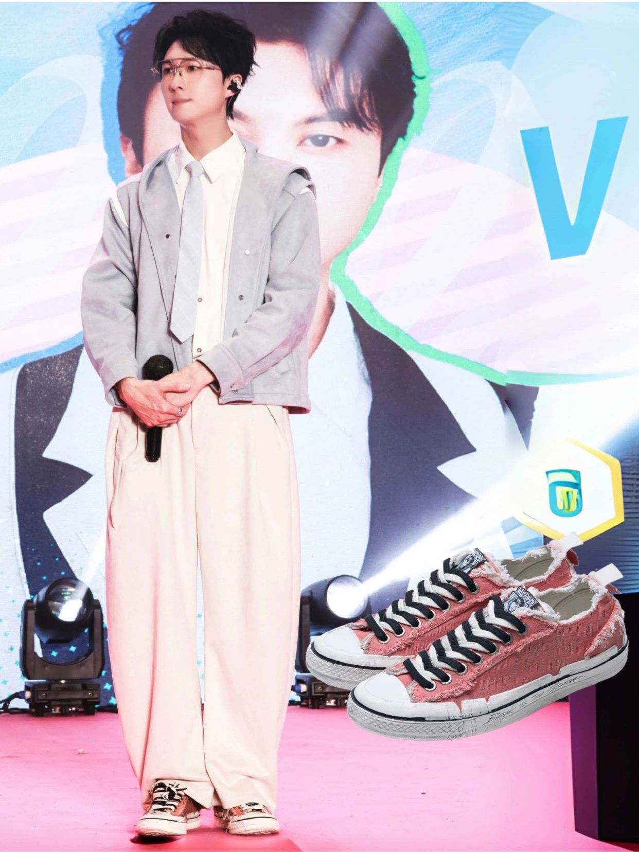 粉腮红色 淡粉花瓣 糖 基础绳带  - VALI鞋履AI设计主图