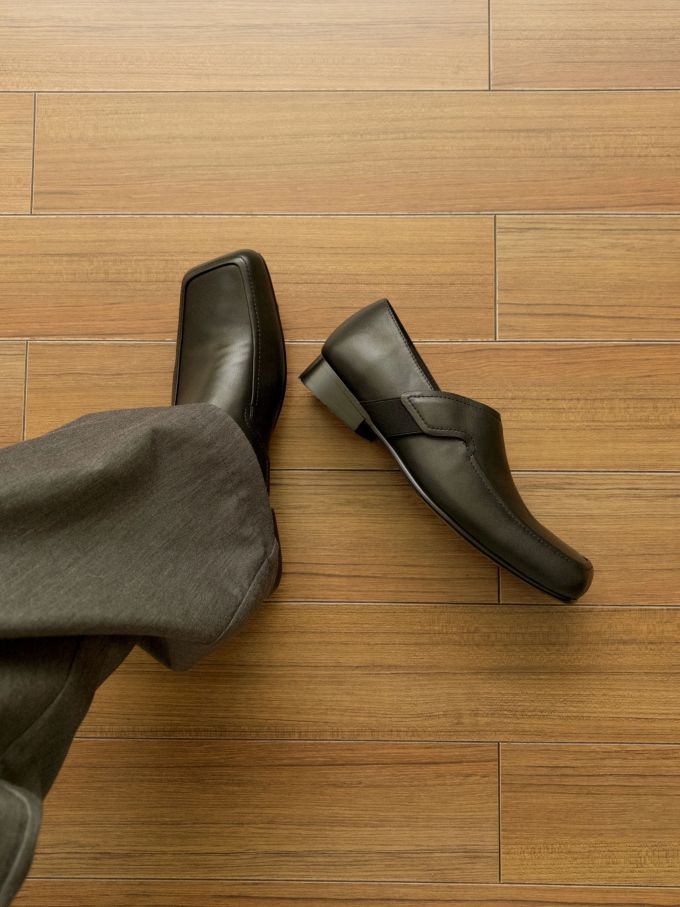 深橄榄色 深洞 常春藤绿 一脚蹬 皮革