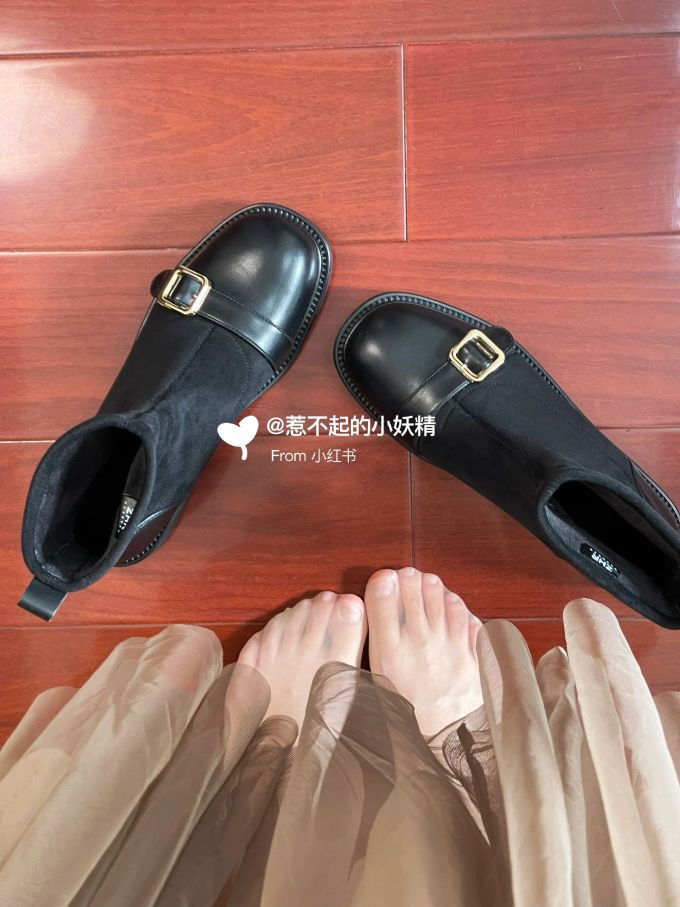 燕尾服 深板岩色 巧克力梅 圆头 皮革