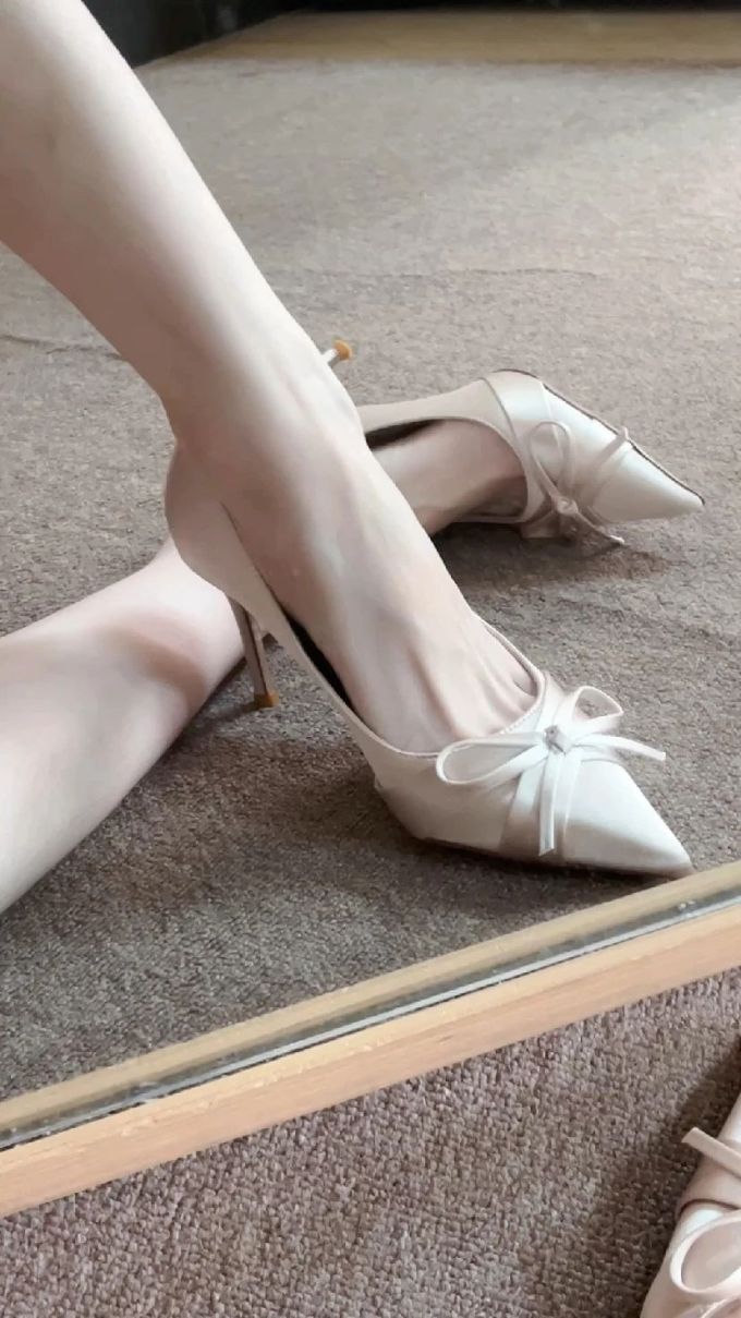 细跟 微蓝 海豚色 微粉 无帮 网纱