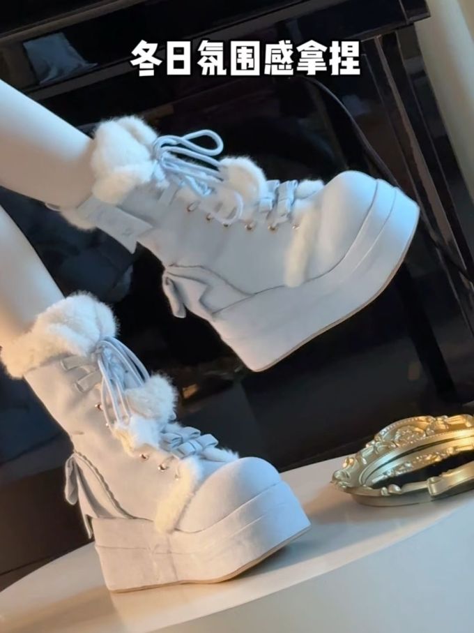 坡跟 炒杏仁色 荷兰运河 燕尾服 系带 皮革