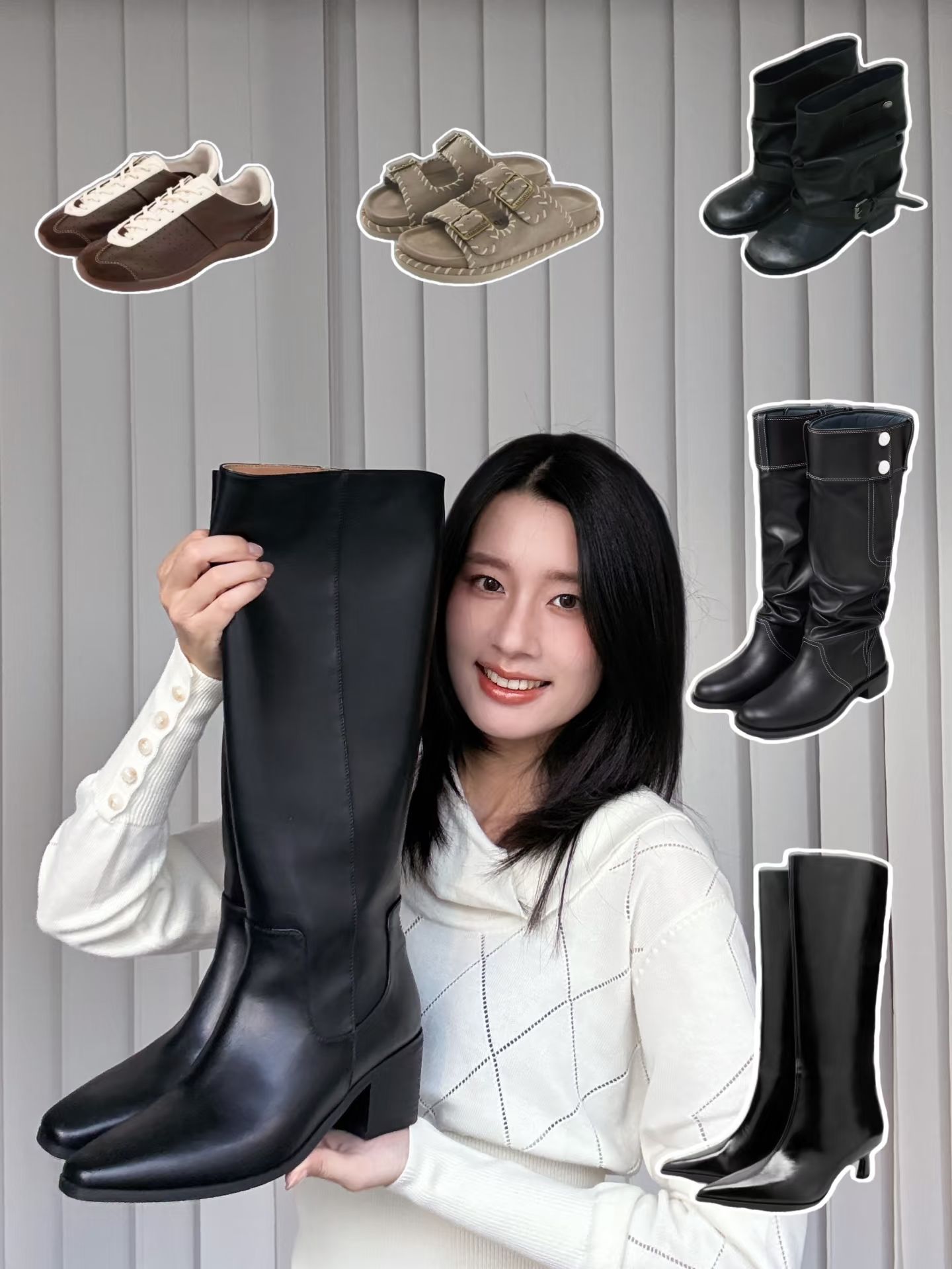 粗跟 无烟煤色 钟乳石 黑檀色 皮革  - VALI鞋履AI设计主图