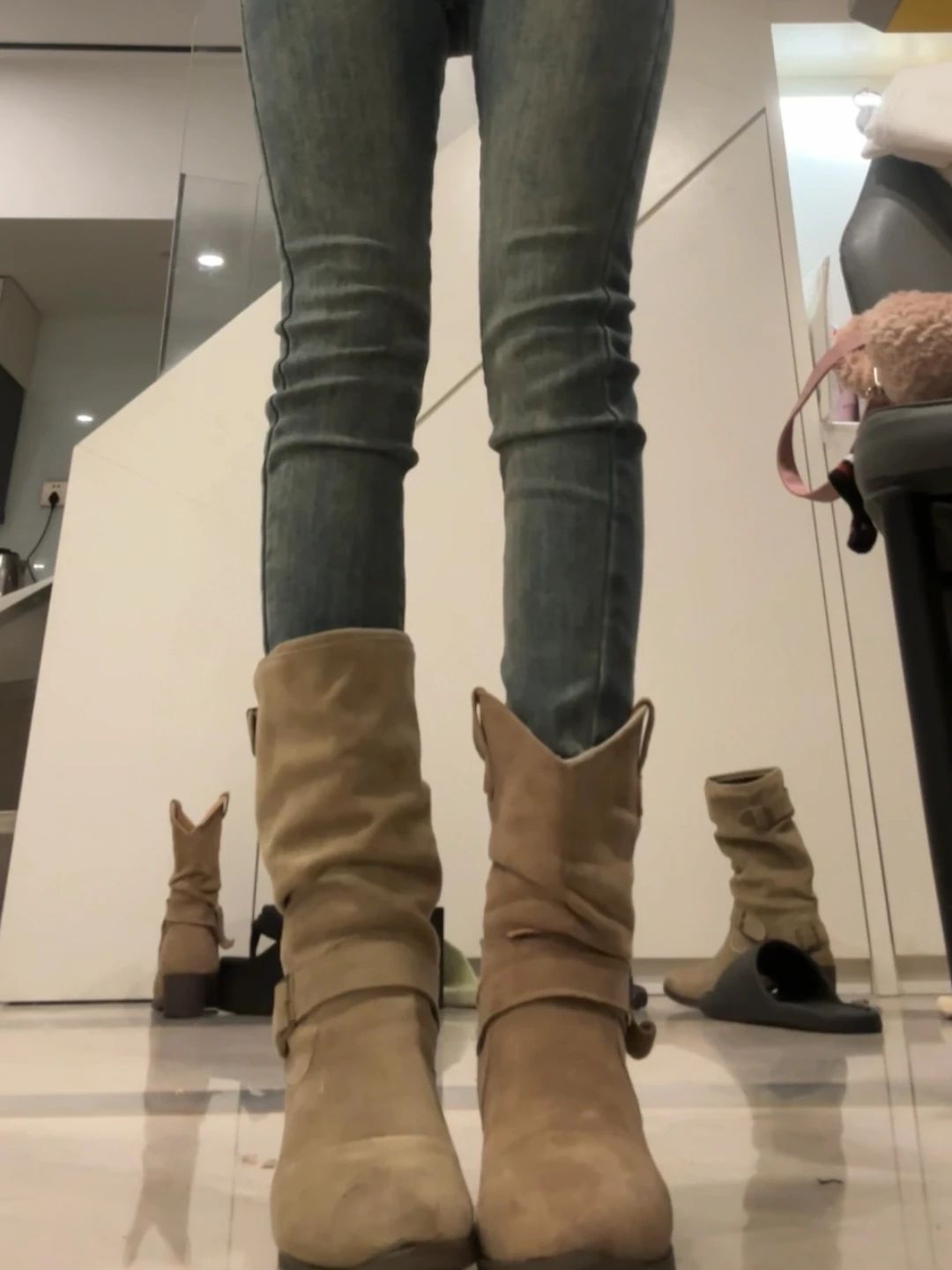 牛仔面料 松香色 灰黑绿 雀仔石  - VALI鞋履AI设计主图