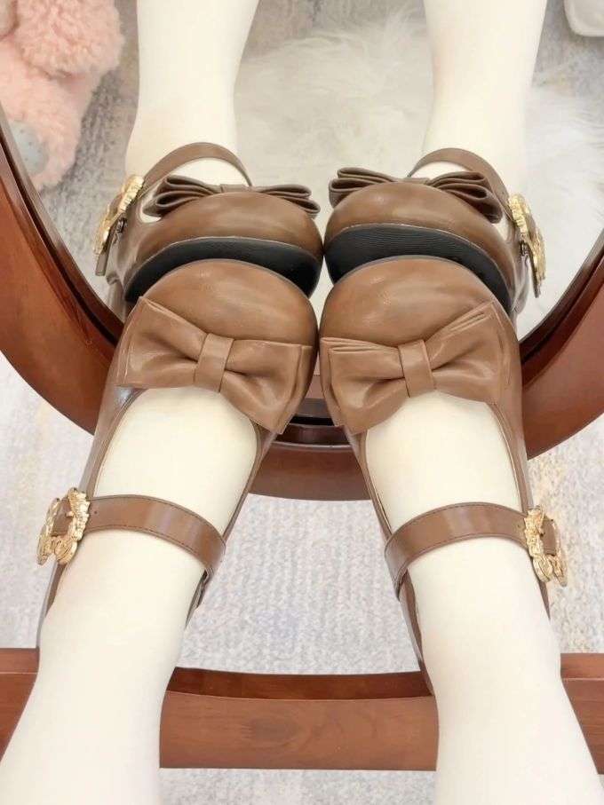 甜玉米 印度茶色 深洞 袢扣 皮革