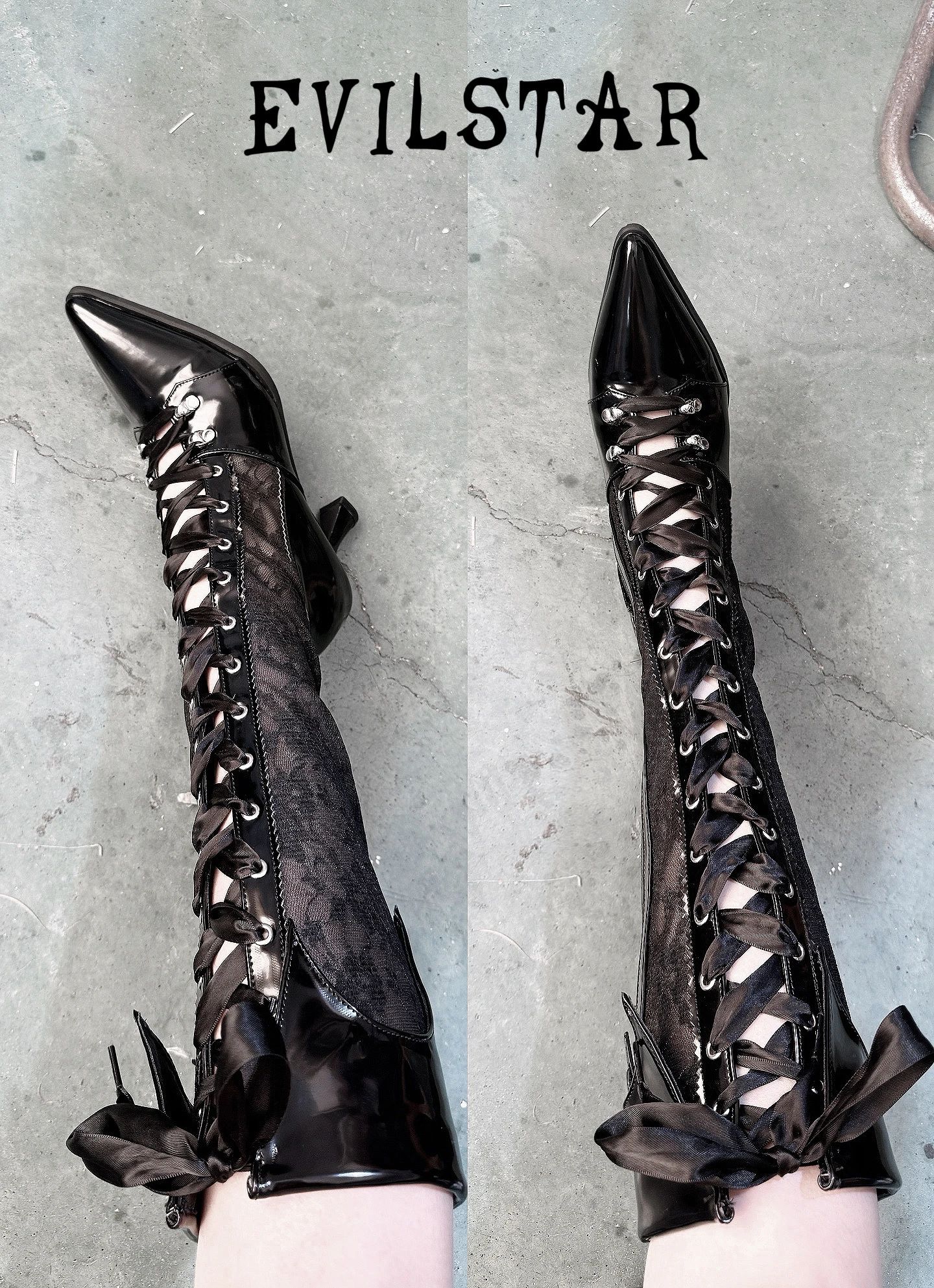 黑美人 夜幕色 杨李色 尖头 网面  - VALI鞋履AI设计主图