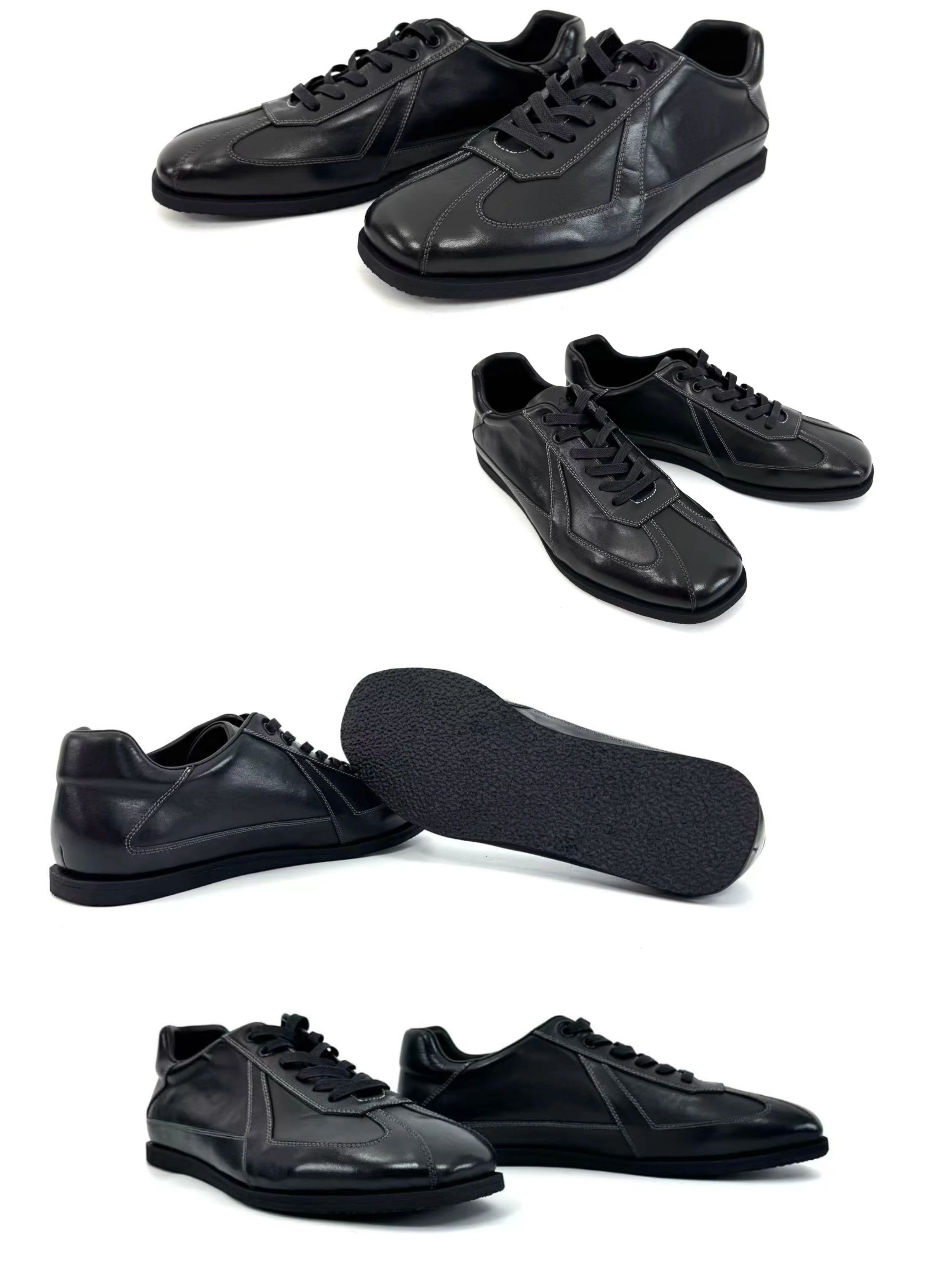 平底 停电色 铁灰色 火山灰 圆头 系带 皮革 平底 停电色 铁灰色 火山灰 圆头 系带 皮革 - VALI鞋履AI设计主图