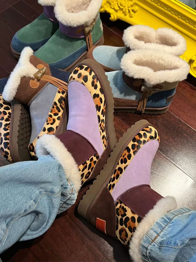 淡粉紫色 土褐色 陨石色 圆头 低帮 一脚蹬 皮革