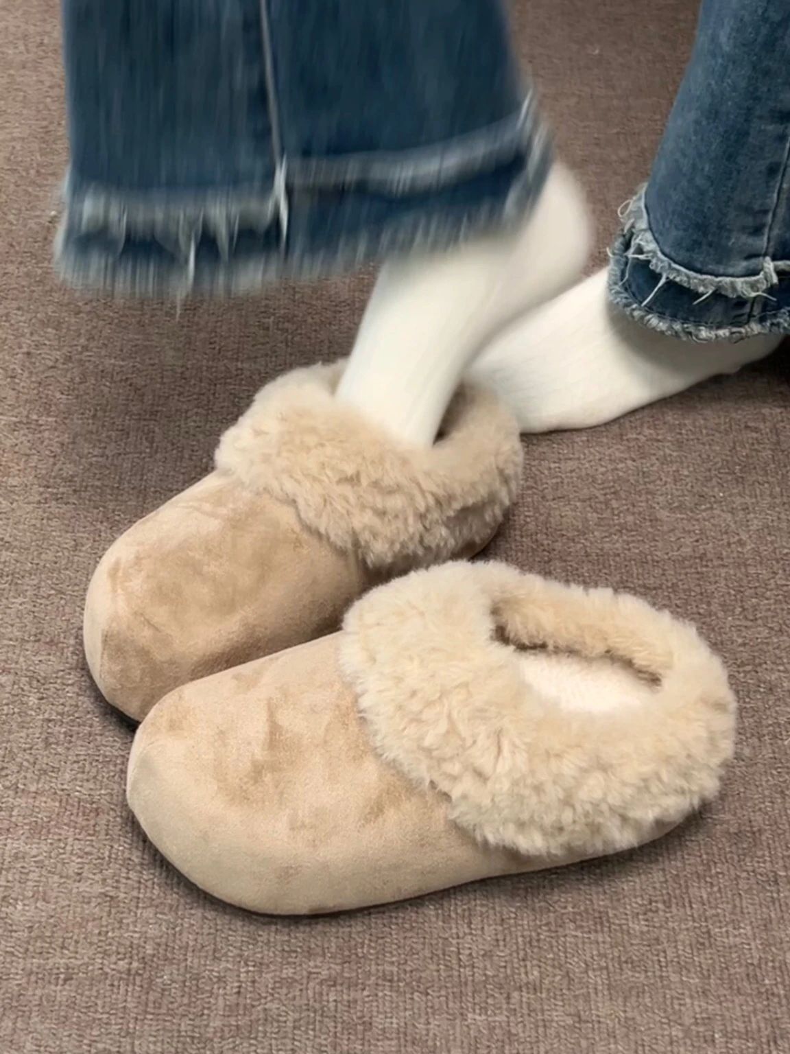 平底 无帮 绒毛/绒面  - VALI鞋履AI设计主图