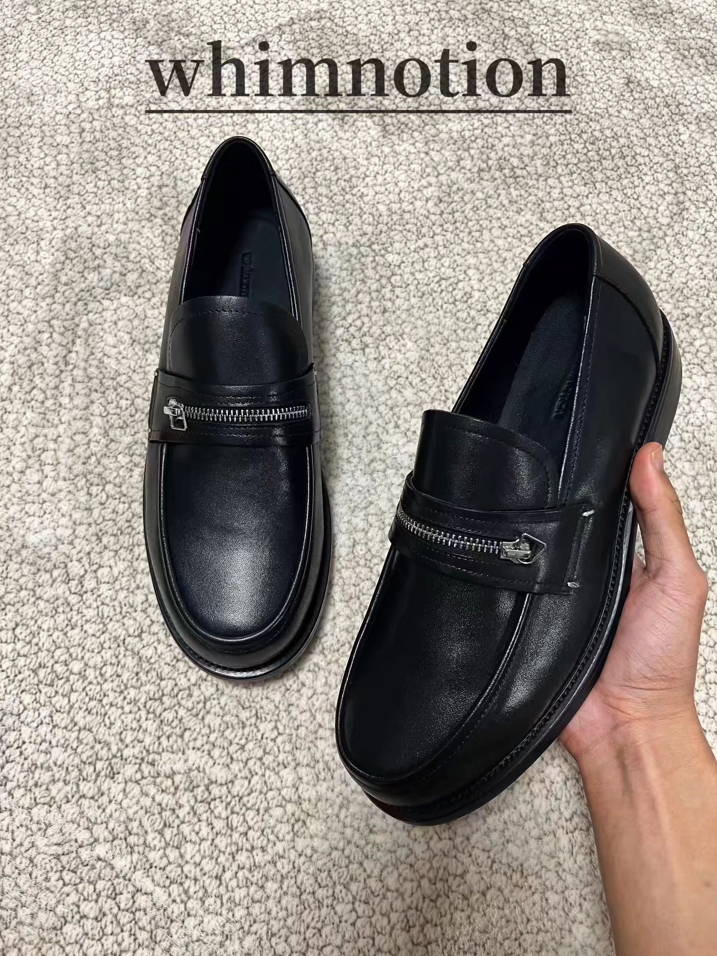 平底 圆头 低帮 一脚蹬 深口鞋 皮革  - VALI鞋履AI设计主图