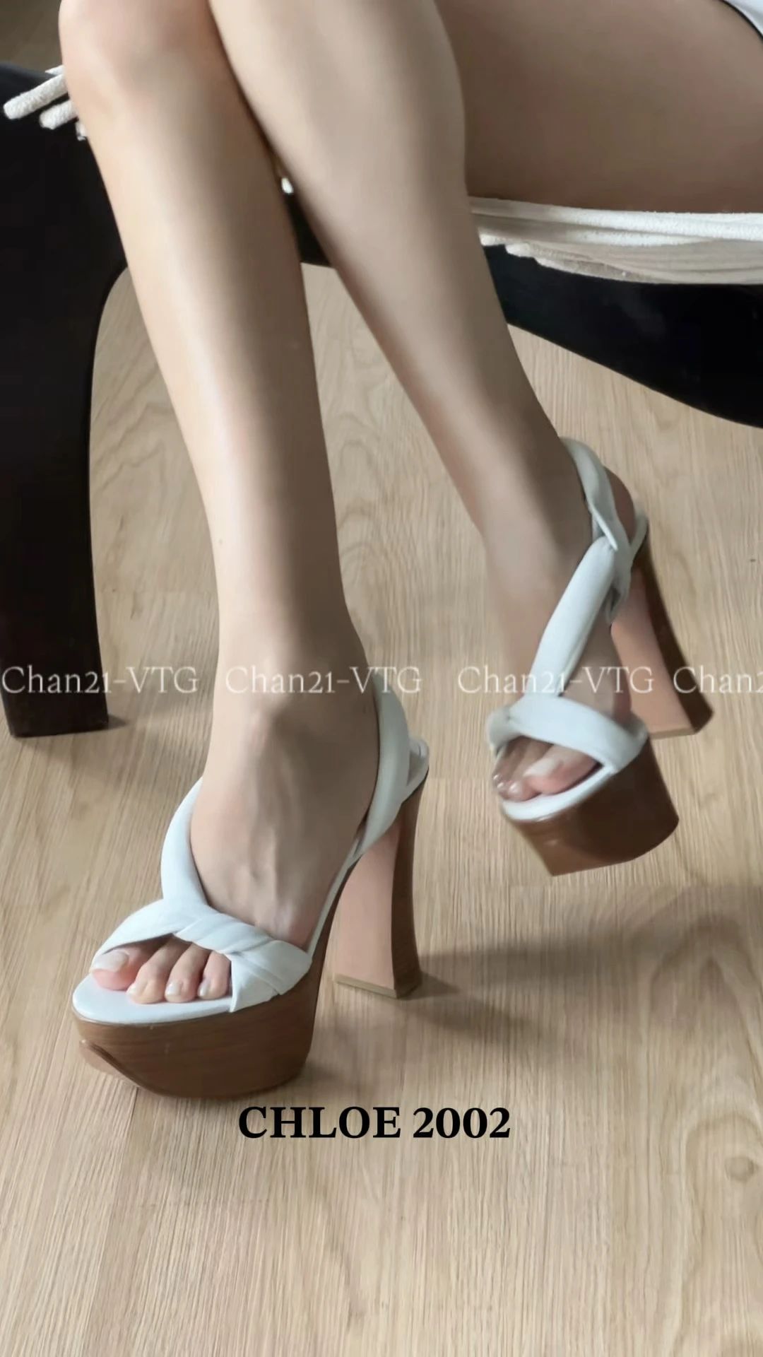 高跟 粗跟 啡网纹 夜雾色 冰融化 无帮  - VALI鞋履AI设计主图