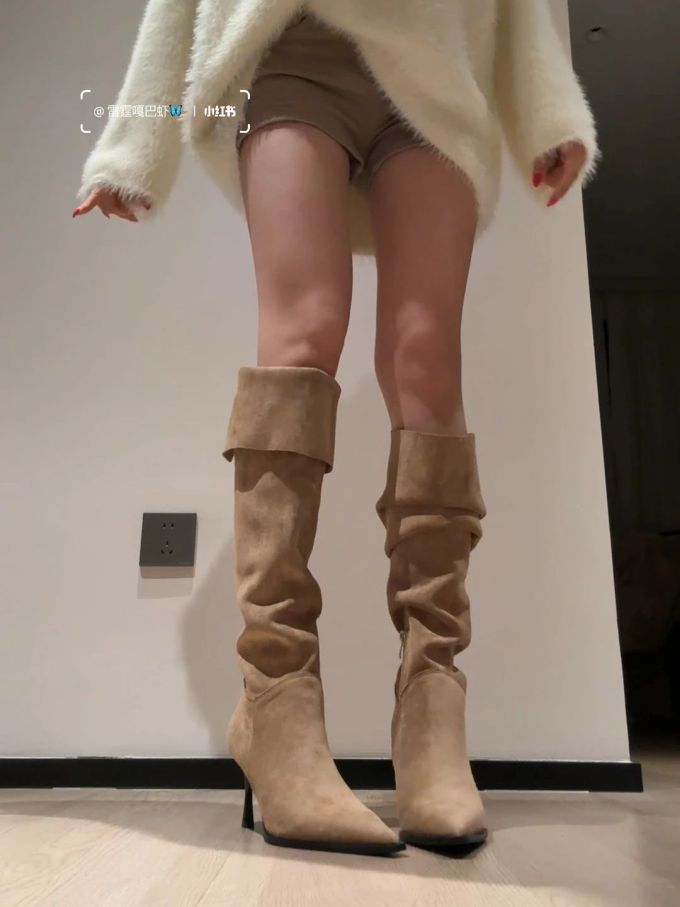 粗跟 尖头 皮革