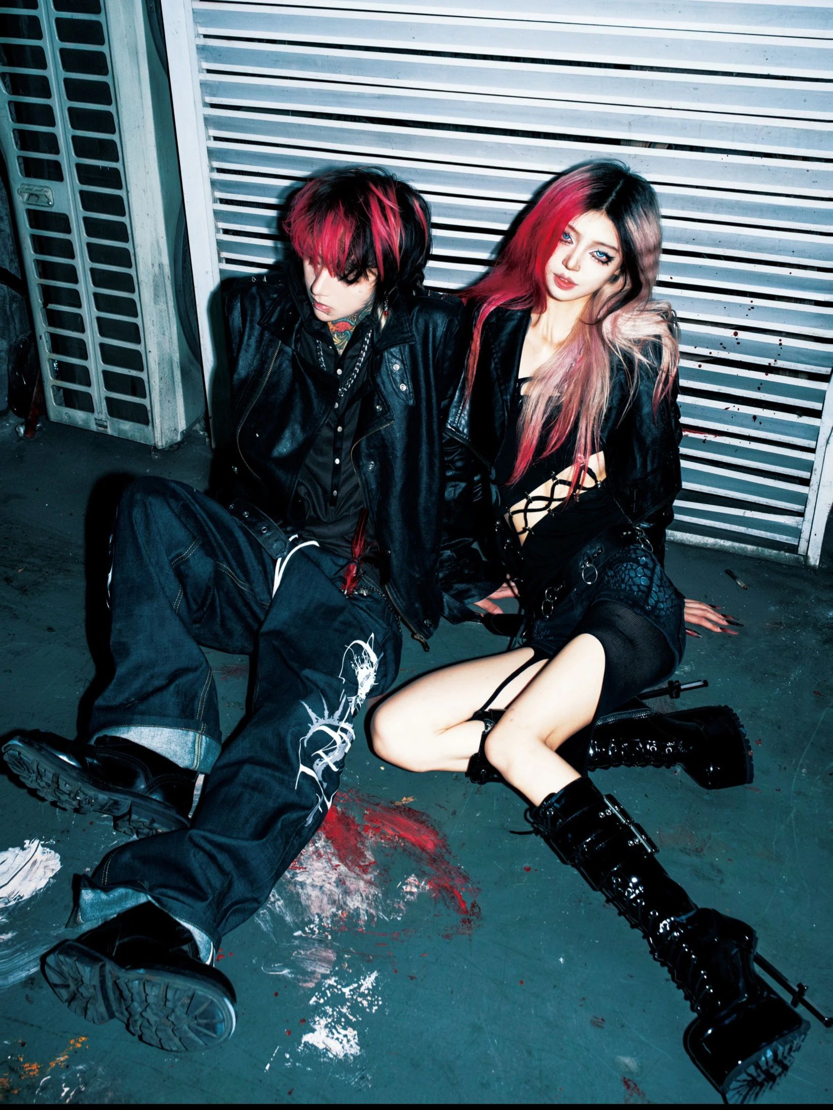 牛仔面料 局部印染 绣花 朋克摇滚  - VALI鞋履AI设计主图