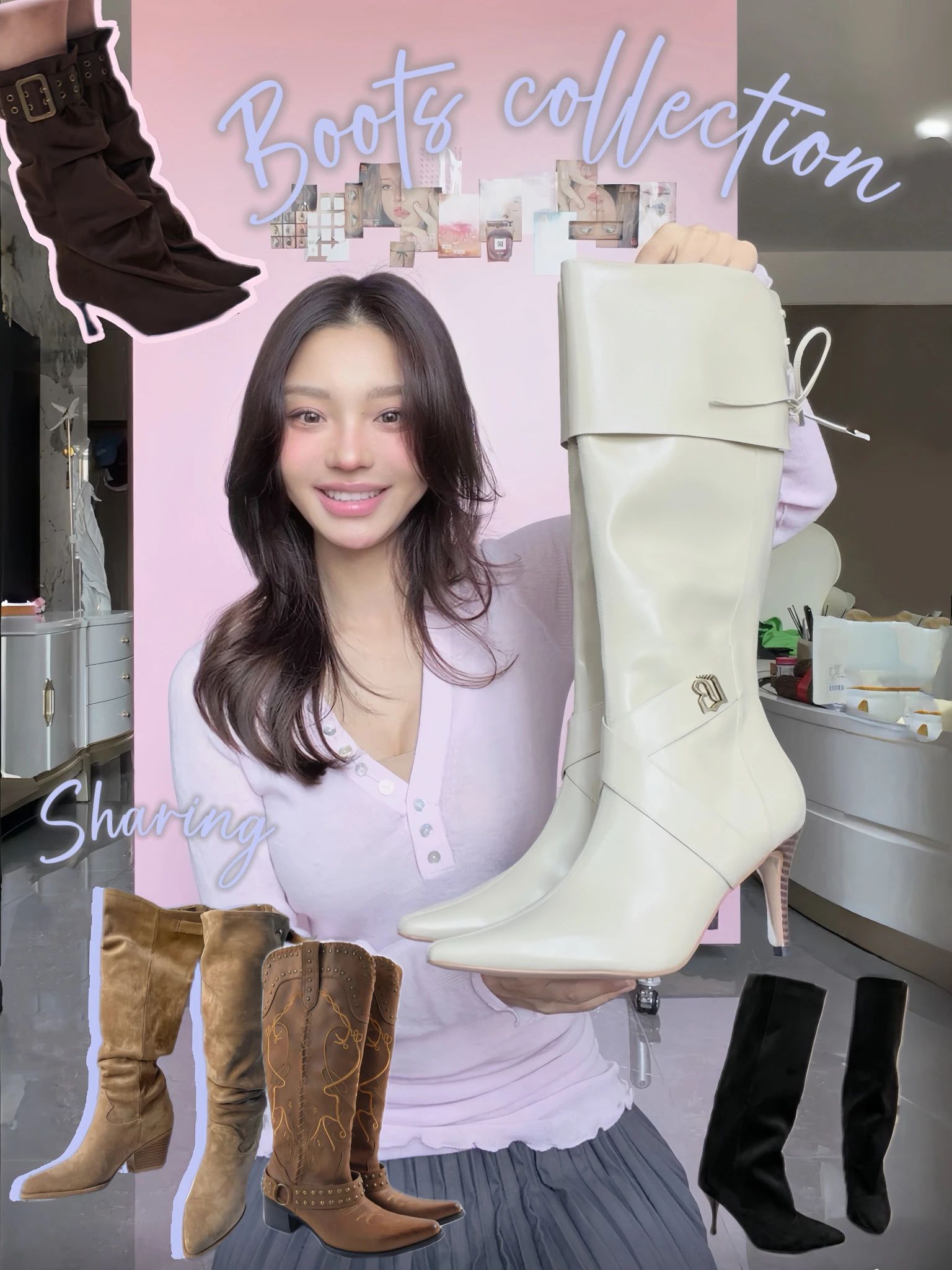 中跟 细跟 白玛瑙 冰凌色 神秘蓝 皮革  - VALI鞋履AI设计主图