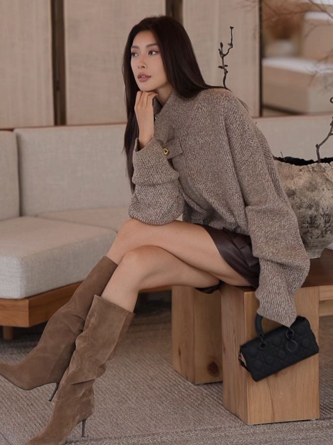 毛纺 基础袖 细针 深灰褐色 咖啡石英 无叶树 基础扣饰 