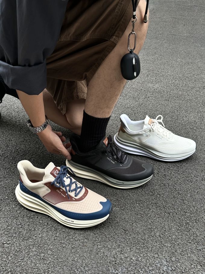 剪影 婴儿爽身粉 米白色 低帮 系带 网面