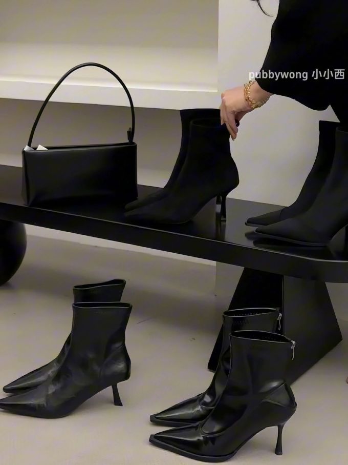 高跟 细跟 陨石色 松香色 尖头 皮革 