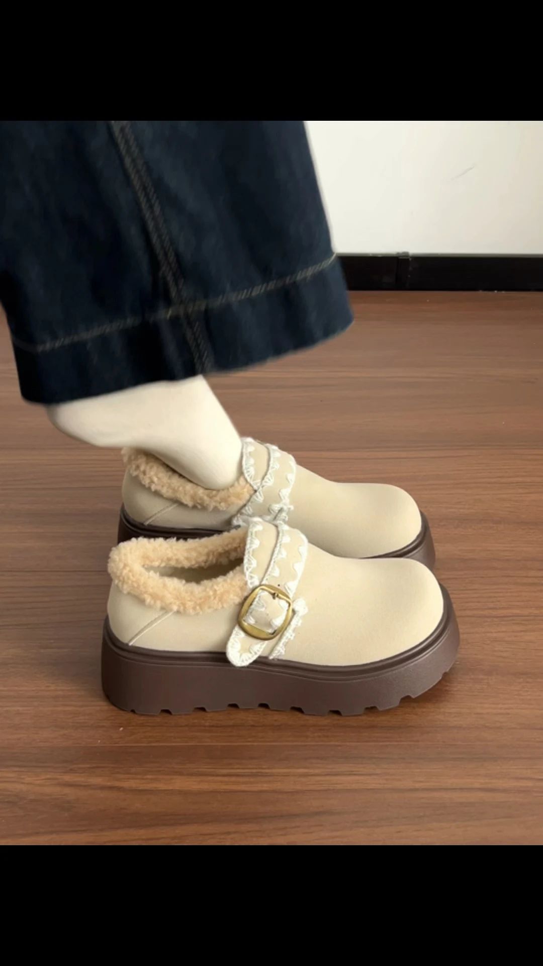 土褐色 玻璃瓶色 巨石色 圆头 袢扣 皮革  - VALI鞋履AI设计主图