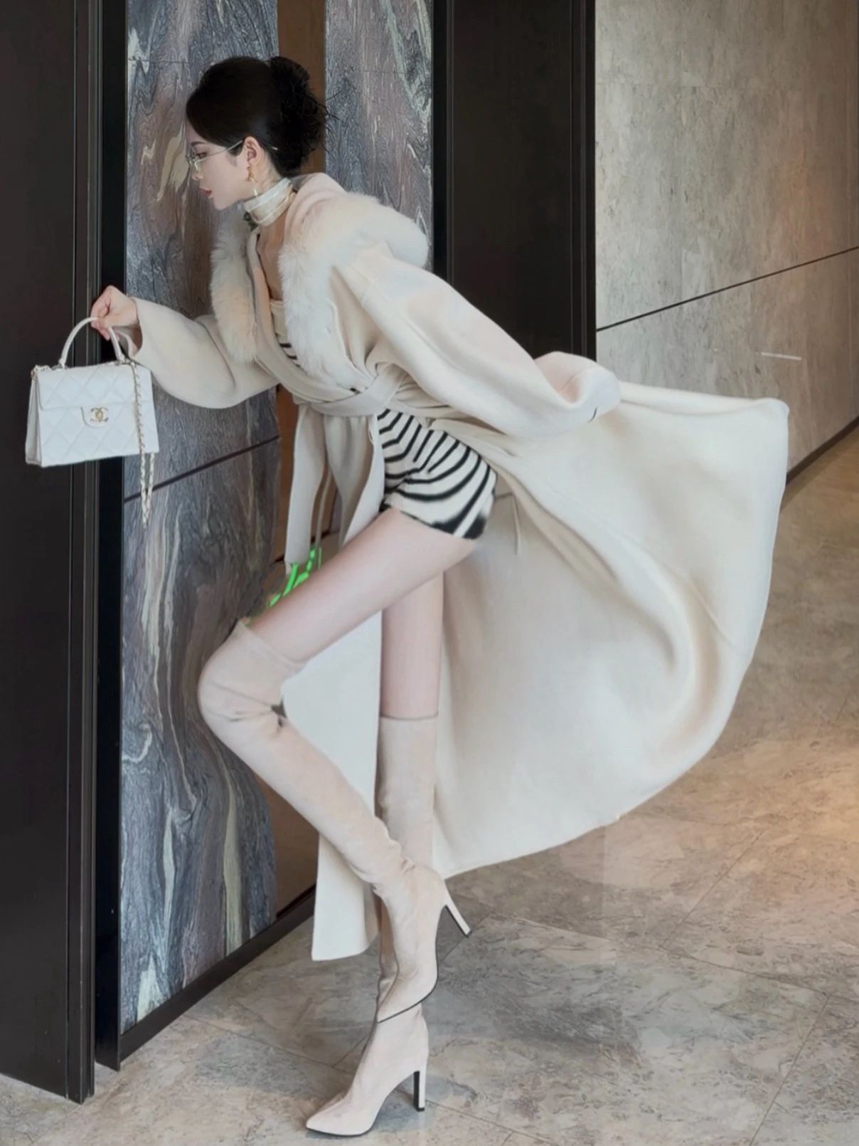 雪纺 A型 基础袖 打结-扭结 描绘灰 北方雾滴 梭织灯心草 雪纺 A型 基础袖 打结-扭结 描绘灰 北方雾滴 梭织灯心草 - VALI鞋履AI设计主图