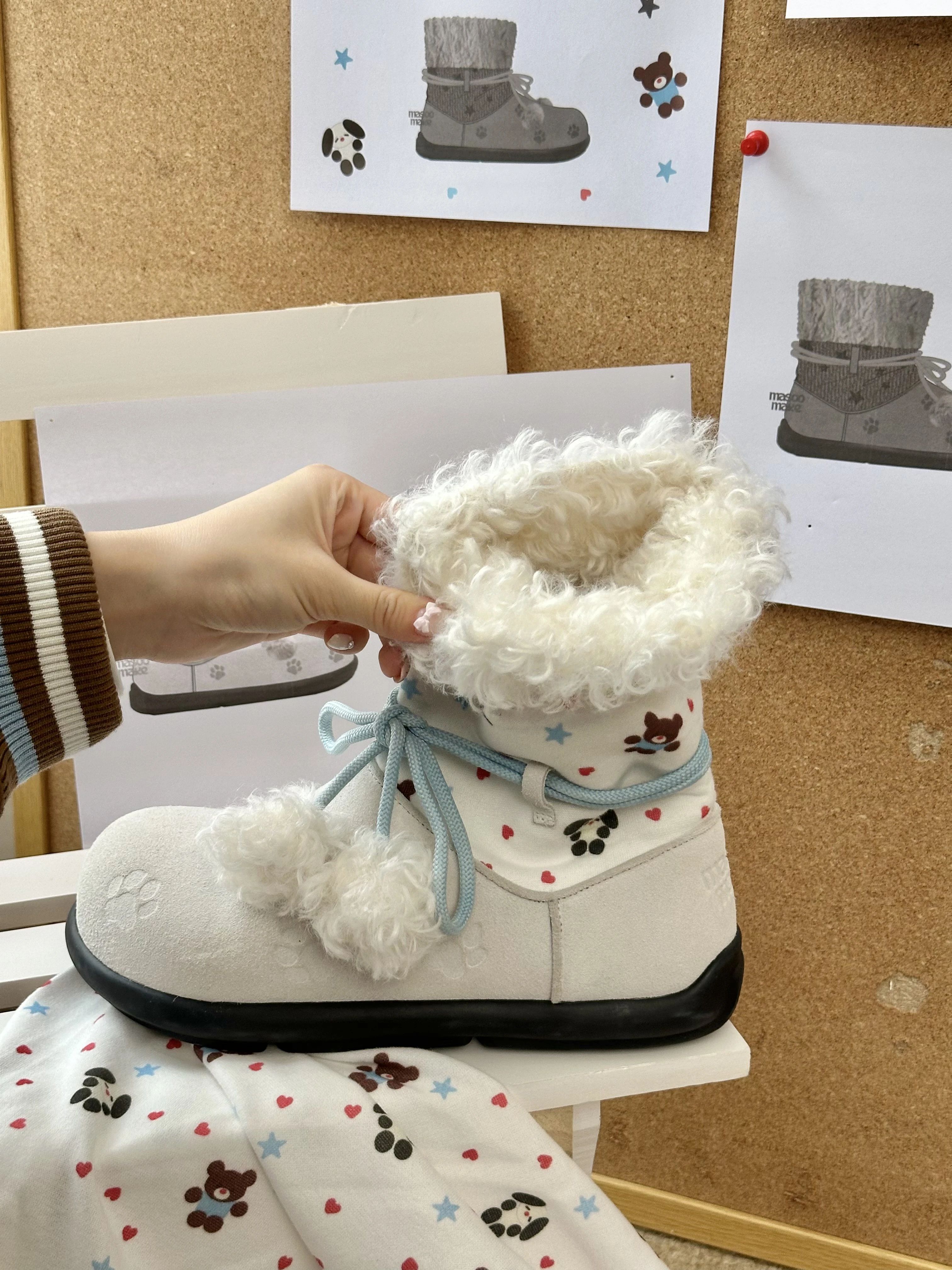 浅阴灰 深洞 墙灰色 圆头 皮革  - VALI鞋履AI设计主图