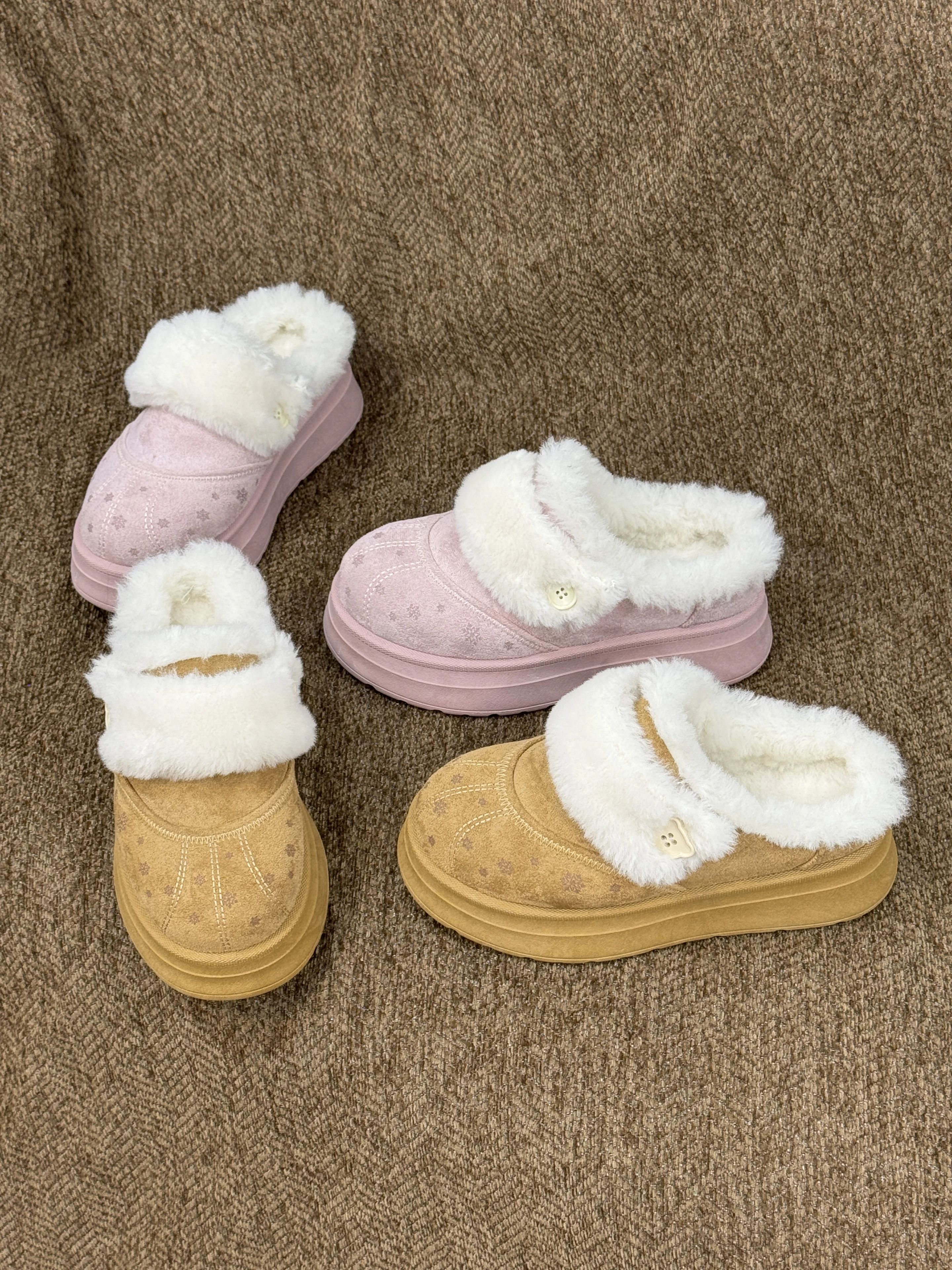 秋叶色 星白色 神秘蓝 无帮 绒毛/绒面  - VALI鞋履AI设计主图