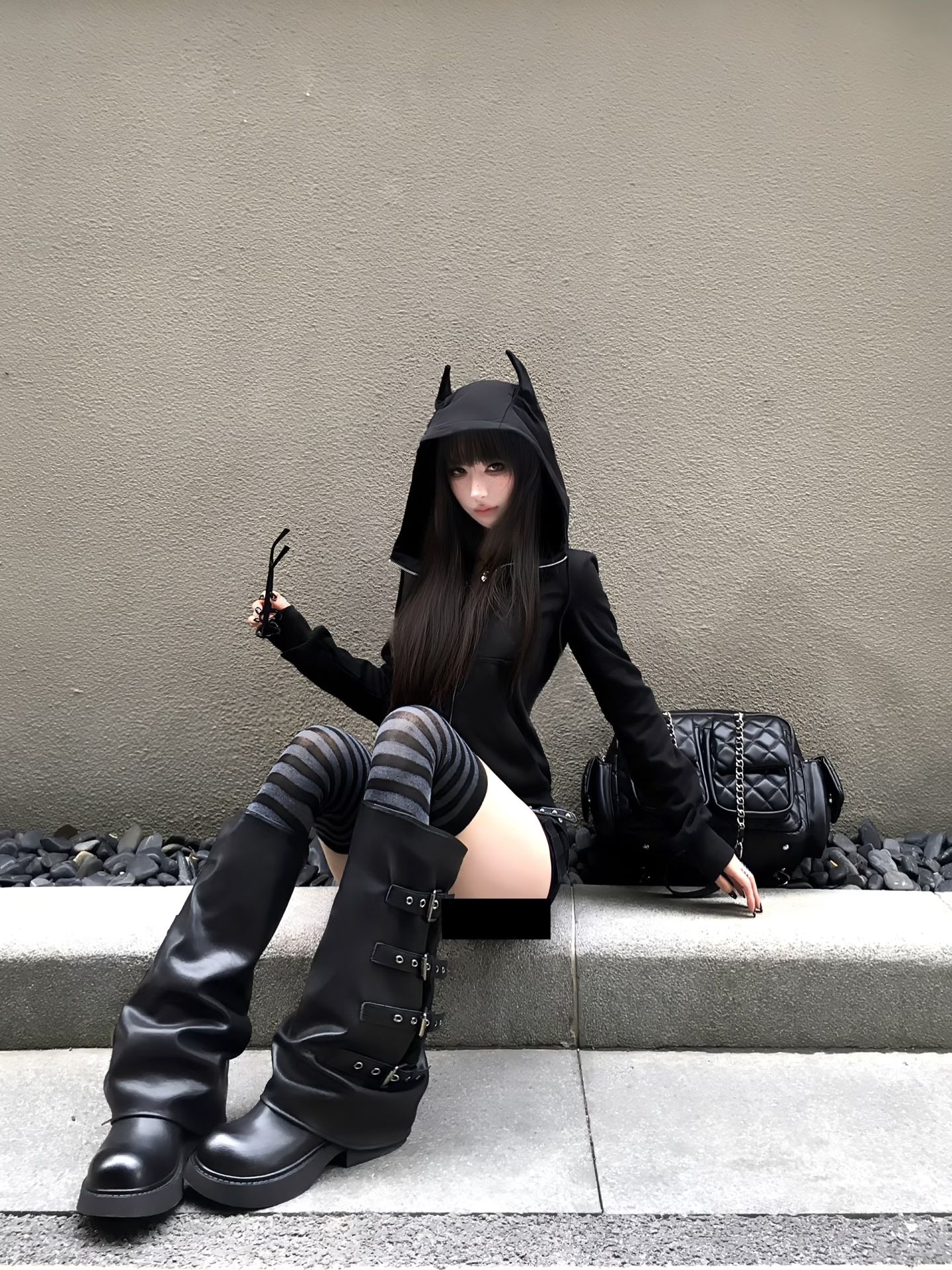 皮革面料 H型 基础袖 满印&循环 朋克摇滚  - VALI鞋履AI设计主图