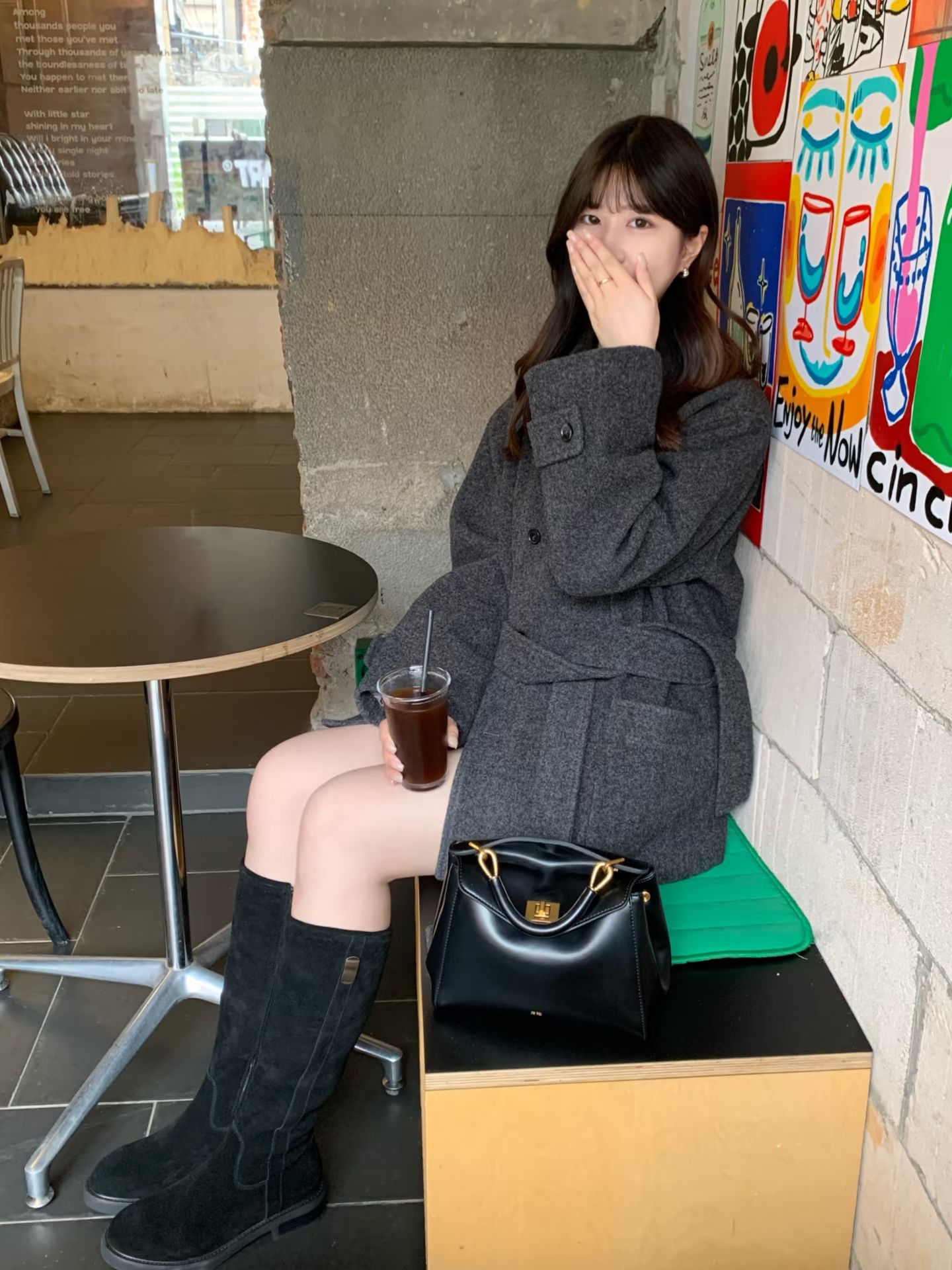 呢绒 X型 翻领 中长袖 基础袖 祝融星色 烧焦灰 湍流色 基础扣饰 韩系休闲 休闲  - VALI鞋履AI设计主图