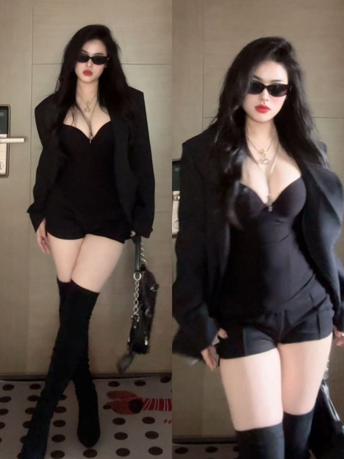 H型 颈线领 超长袖 黑玛瑙 玄武石色 奥德赛灰 性感  - VALI鞋履AI设计主图