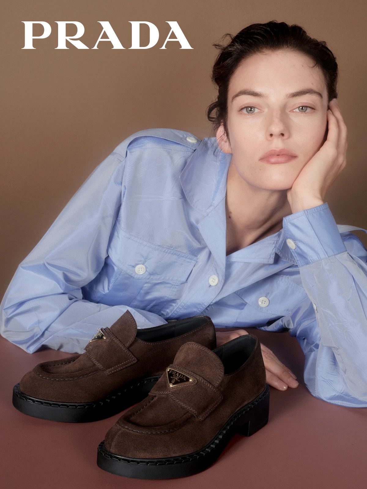 棉麻 翻驳领 中长袖 基础袖 日光蓝 幕灰色 蓝紫色 基础扣饰  - VALI鞋履AI设计主图