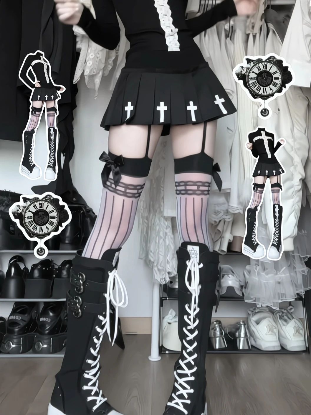 高跟 粗跟 阿芬宾舍犬 亮白 灌浆 尖头 系带 皮革  - VALI鞋履AI设计主图