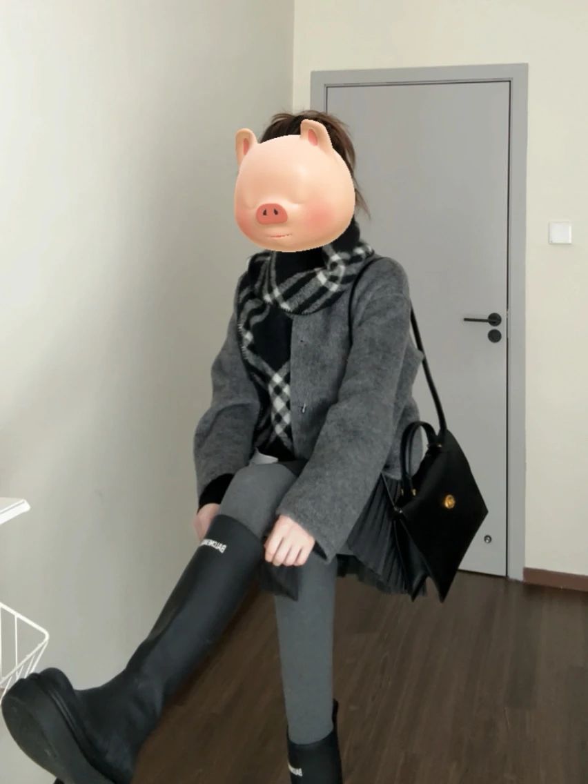 毛纺 基础袖 满印&循环 格纹/菱格 细针 阿芬宾舍犬 都市灰 薰香绿 韩系休闲 休闲  - VALI鞋履AI设计主图