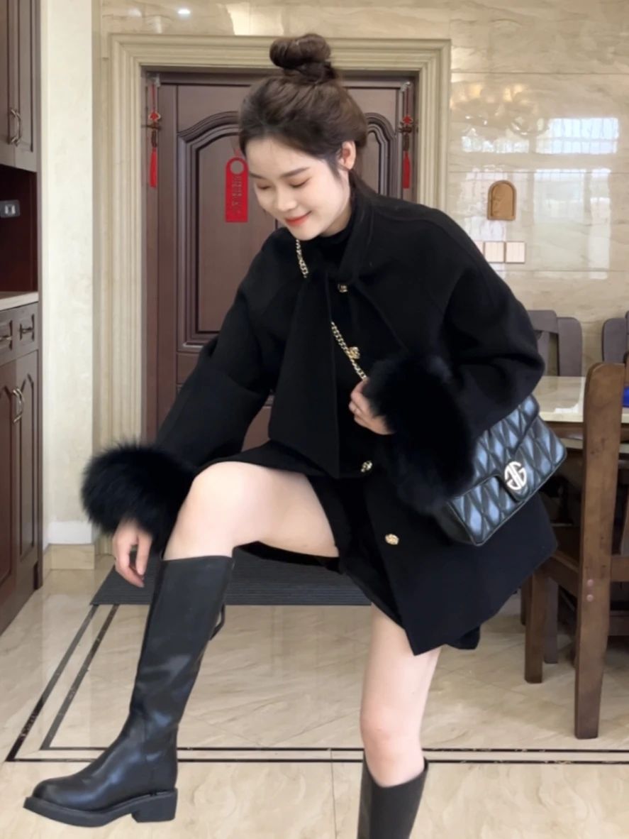 呢绒 H型 蓝黑色  - VALI鞋履AI设计主图