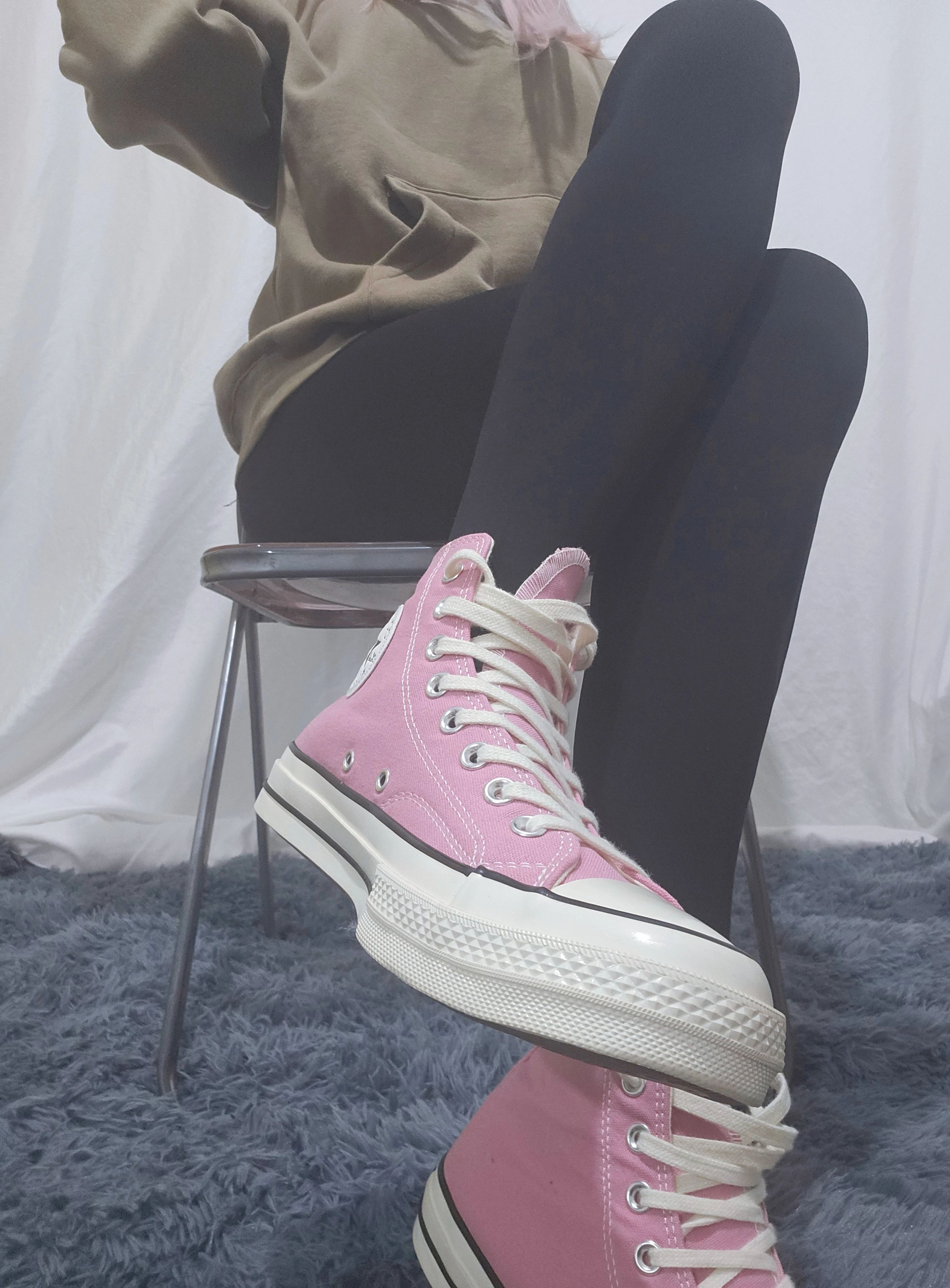 浅雾紫色 微蓝色 蒸汽蓝 中帮 系带 布面  - VALI鞋履AI设计主图