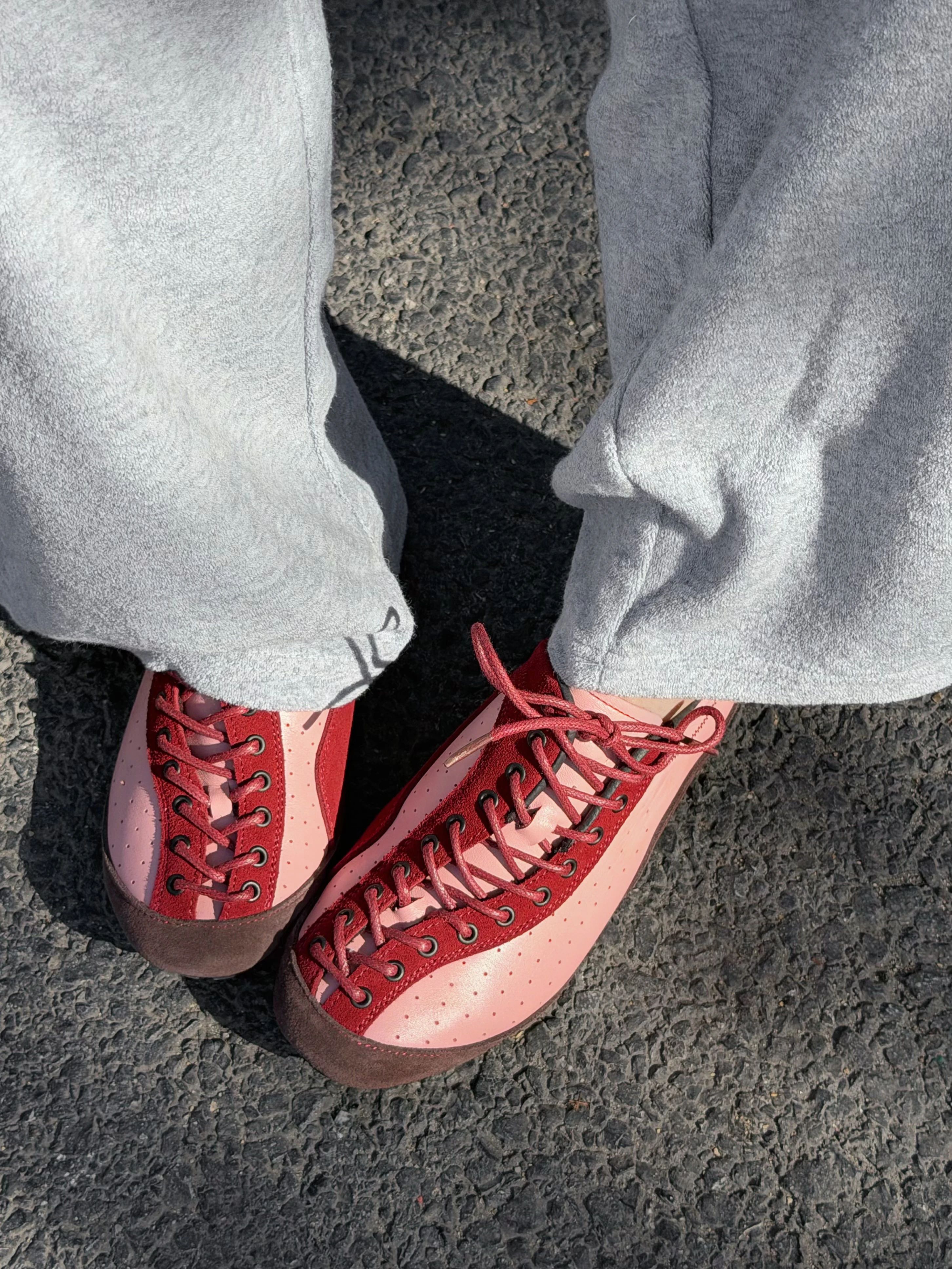 番茄干色 庞培红 蜜桃梅尔巴 系带 布面  - VALI鞋履AI设计主图