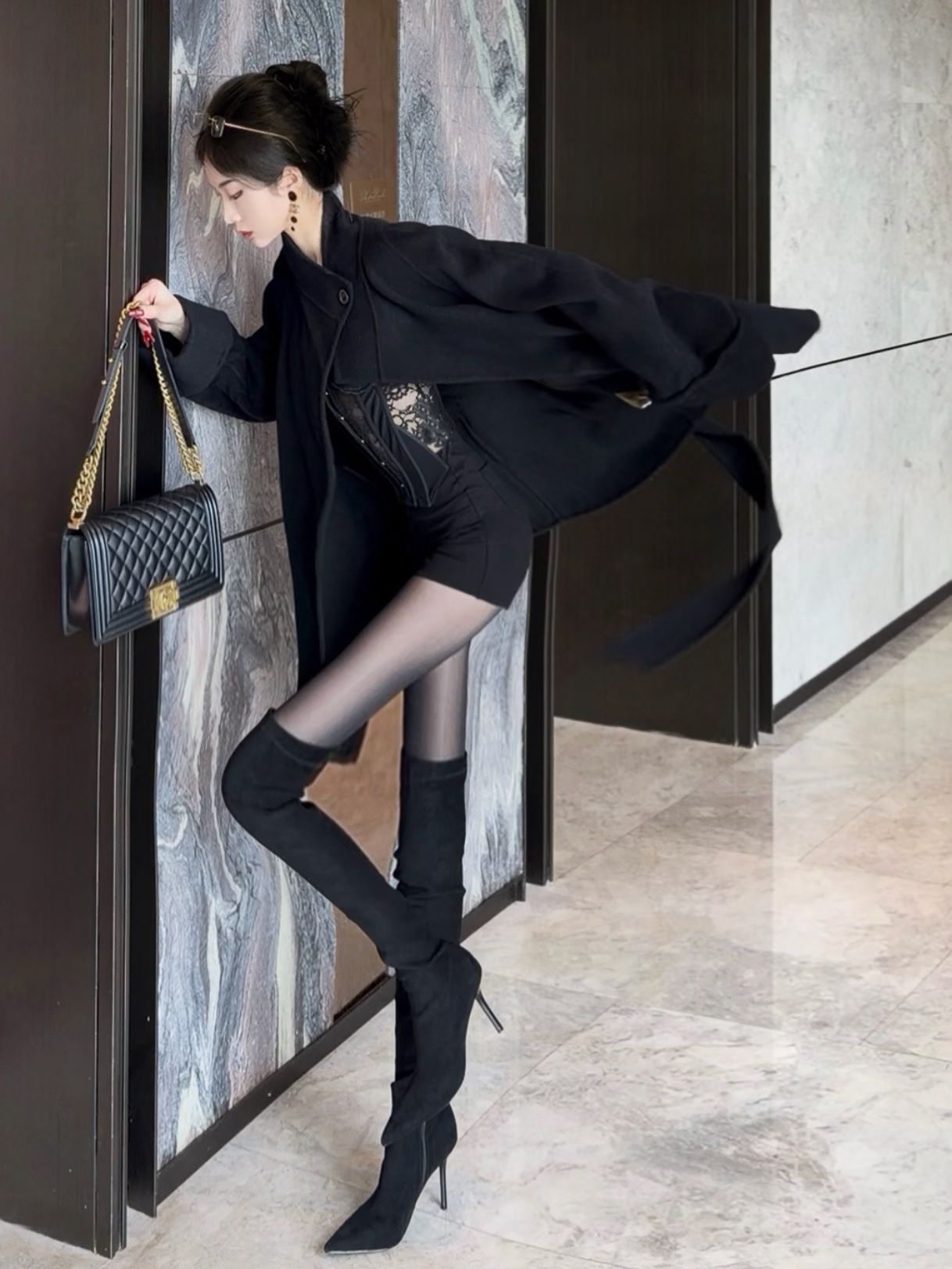 H型 基础袖 蓝黑色  - VALI鞋履AI设计主图