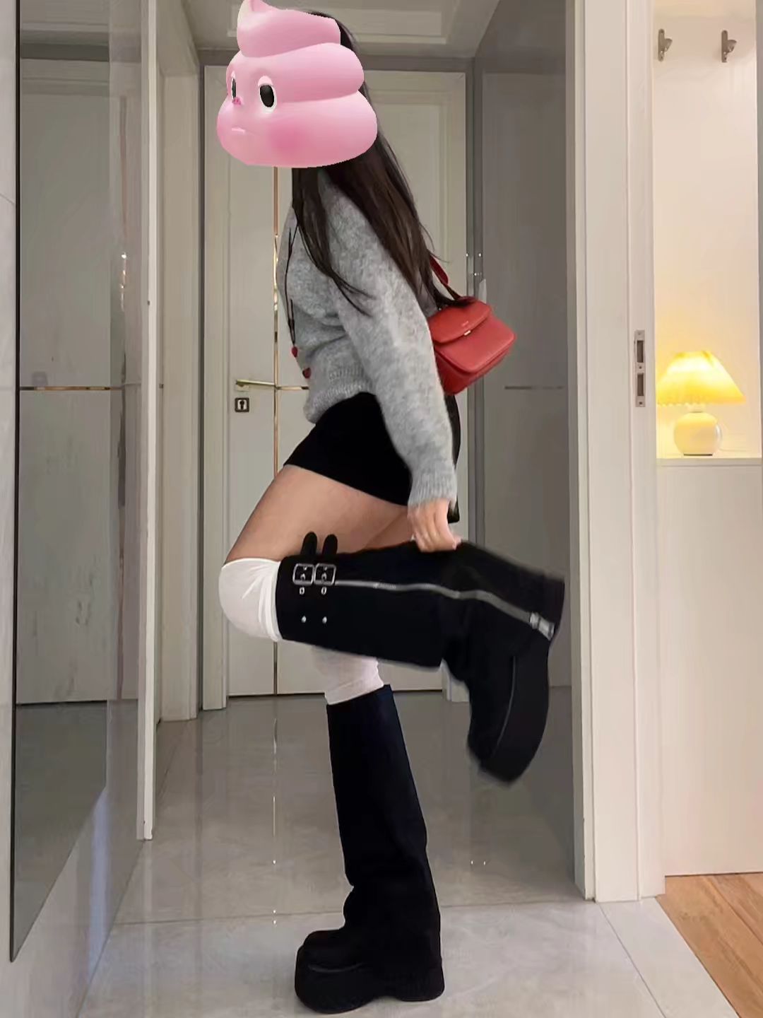 燕尾服 水晶灰 银灰色 圆头 皮革 拉链  - VALI鞋履AI设计主图