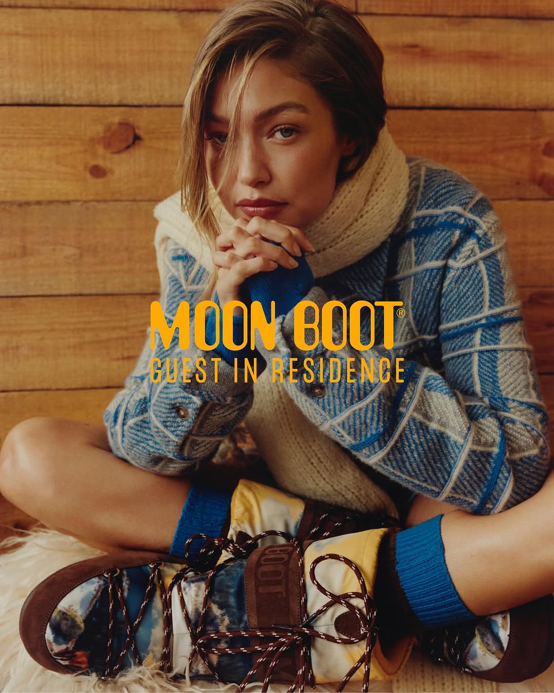 毛纺 基础袖 满印&循环 字母 细针 提花-绞花 剪影 咖啡褐色 橘黄色  - VALI鞋履AI设计主图