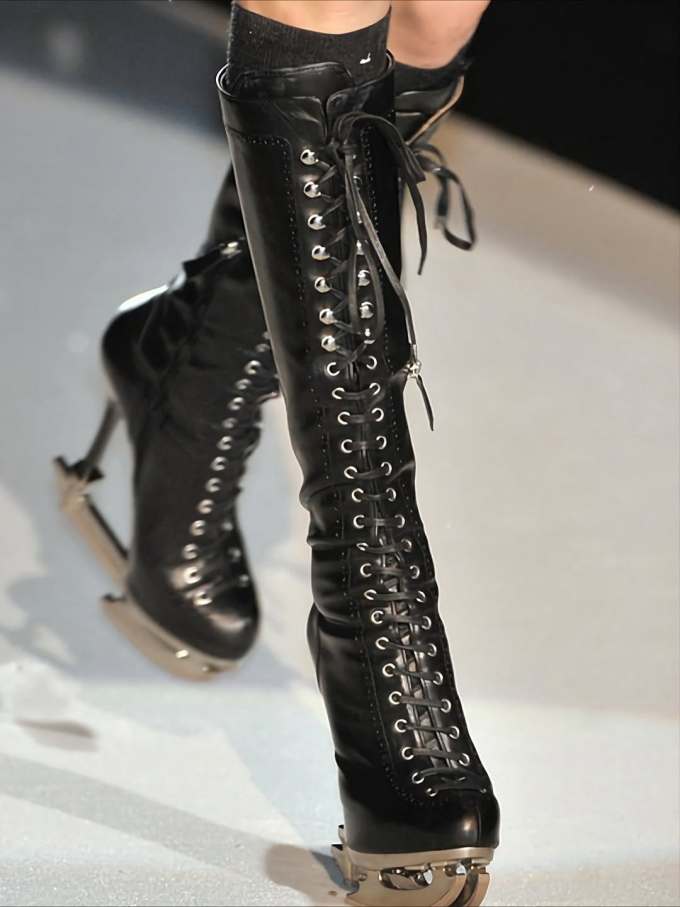 深洞 墨黑色 鳇鱼色 尖头 系带 皮革 