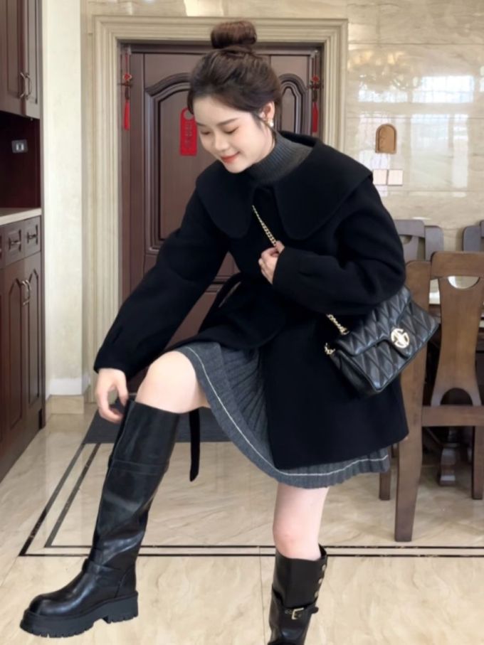 呢绒 H型 立领 超长袖 基础袖 男中音蓝 纯灰色 深黑蓝色 