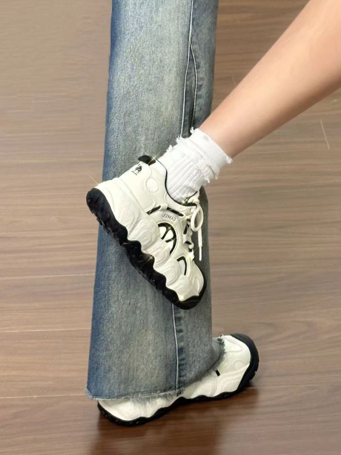 婴儿爽身粉 奶油奶油 深洞 低帮 魔术贴 皮革 