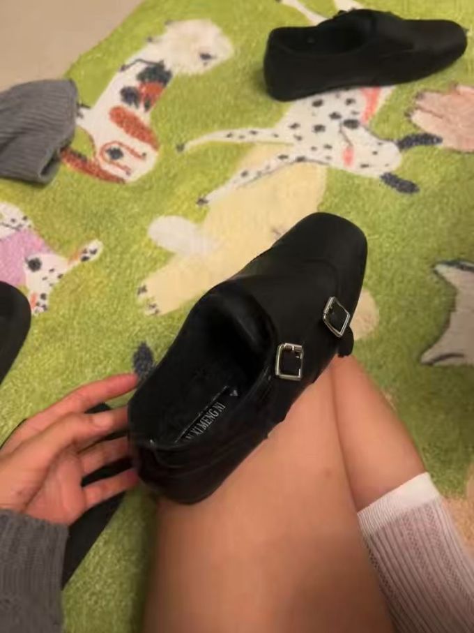 深洞 咖啡褐色 低帮 袢扣 