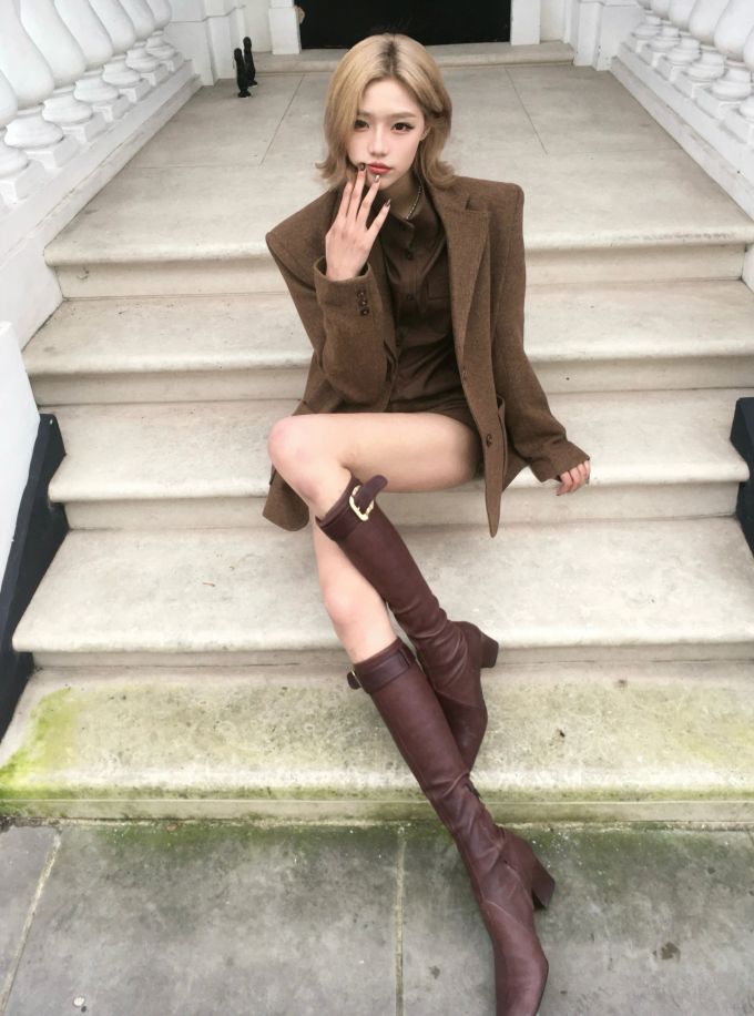 呢绒 H型 翻驳领 中长袖 基础袖 咖啡褐色 可可 山鹑色 基础扣饰 都市休闲 都市 