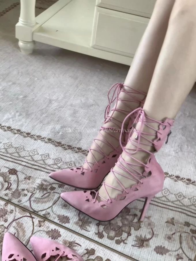 暗灰兰 灰兰花色 莲灰色 尖头 系带 皮革 