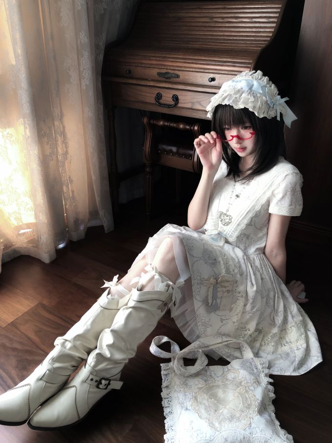 雪纺 X型 圆形领 短袖 基础袖 满印&循环 边缘装饰 灰鹰 海牛 钟乳石 洛丽塔 