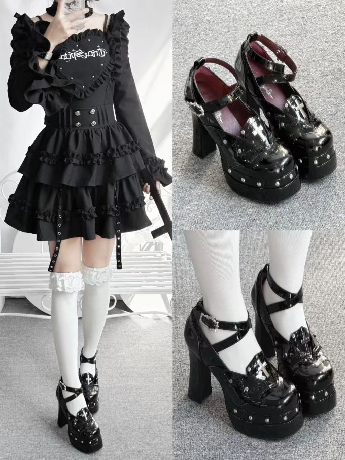 X型 荷叶领 中长袖 层叠袖 局部印染 层叠 抽褶 荷叶边 燕尾服 沥青色 不可穿透 