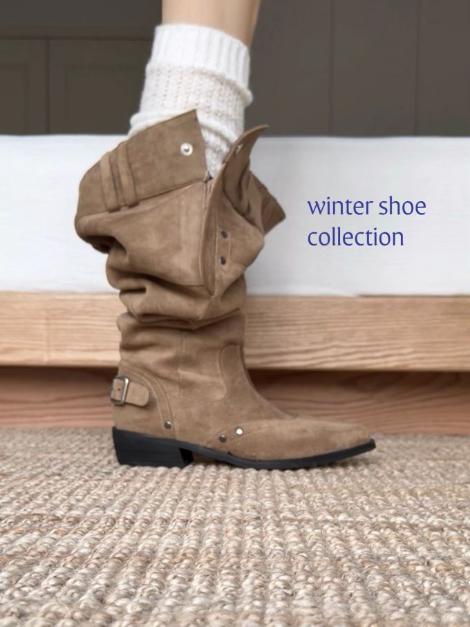 低跟 粗跟 驴皮色 可可奶油 古柯摩卡 皮革 拉链 