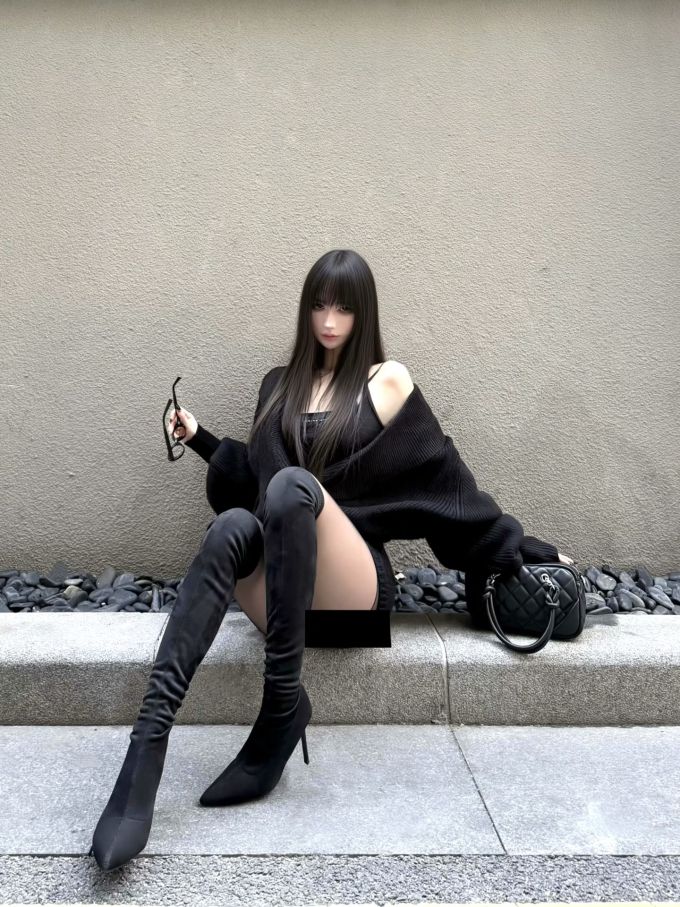 毛纺 冷肩 细针 针织螺纹 停电色 黑檀色 深黑蓝色 