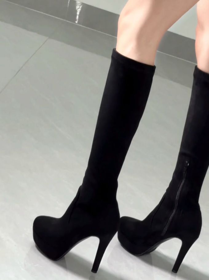 高跟 细跟 燕尾服 尖头 皮革 